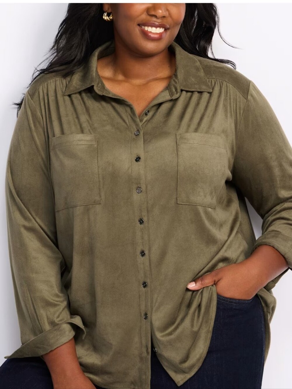 Pale Sky Nara Button Down Shirt - M